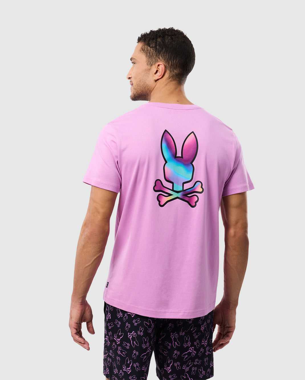 T Shirt Graphique Psycho Bunny Tyler Back Graphic Tee Violette Homme | YPN-75402409